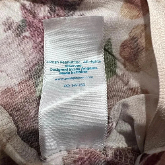 Posh Peanut Gracie Ruffle Footie Pajama 12-18M Floral Multicolor - Picture 8 of 8